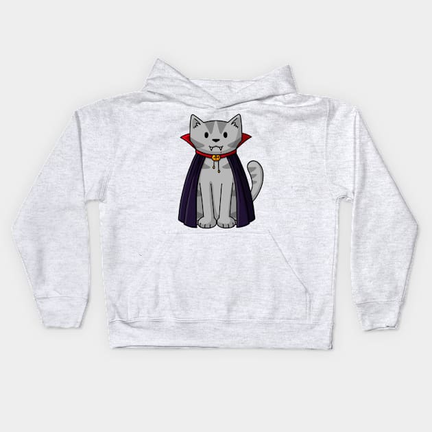 Vampire Cat Kids Hoodie by Doodlecats 